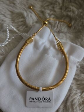 Pandora Gold-Tone Adjustable Snake Chain Slider Bracelet